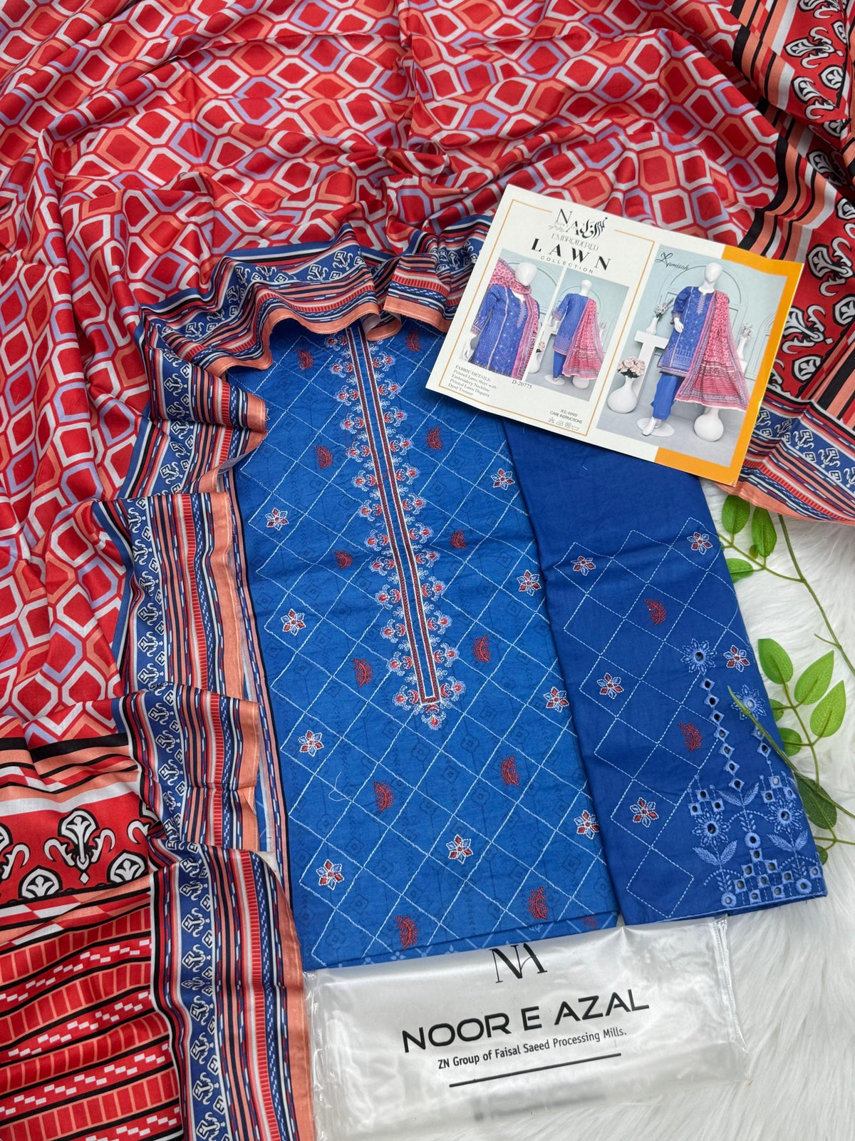Noor E Azal Embroidered Lawn 3PC