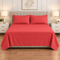 Premium Plain Bedsheet Set - Red