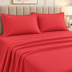 Premium Plain Bedsheet Set - Red