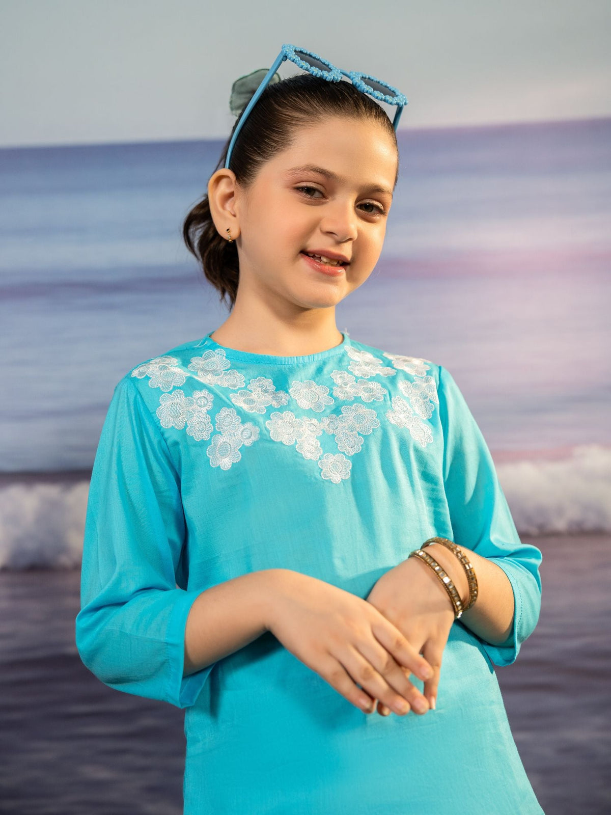Girls Summer 2Pcs Embroidered Suit VG162-C