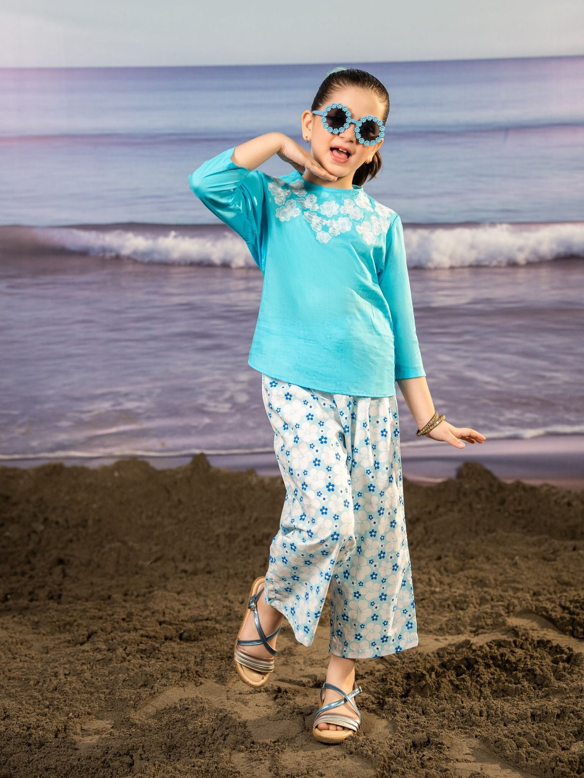 Girls Summer 2Pcs Embroidered Suit VG162-C