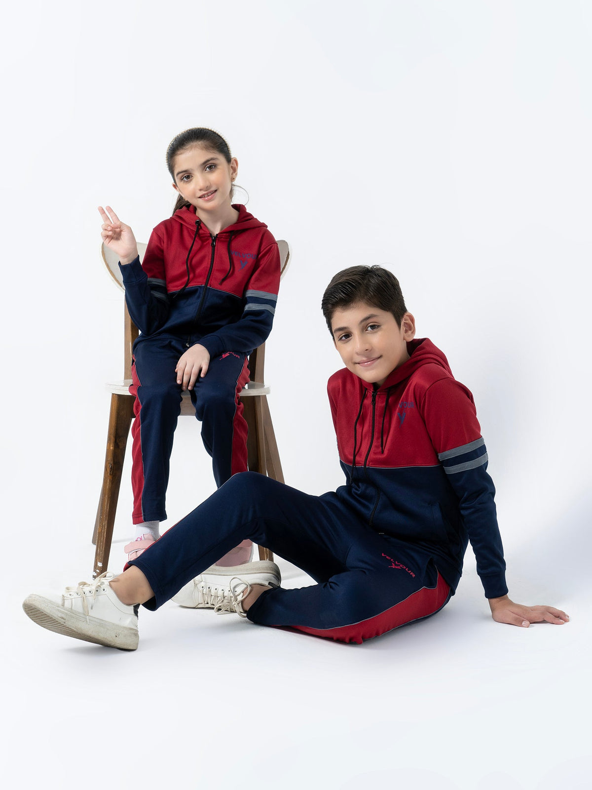 Hooded Tracksuit For Boys & Girls, Fleece #VWT08-A