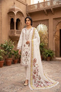 3Pc (G3) Stitched Embroidered Suit - white
