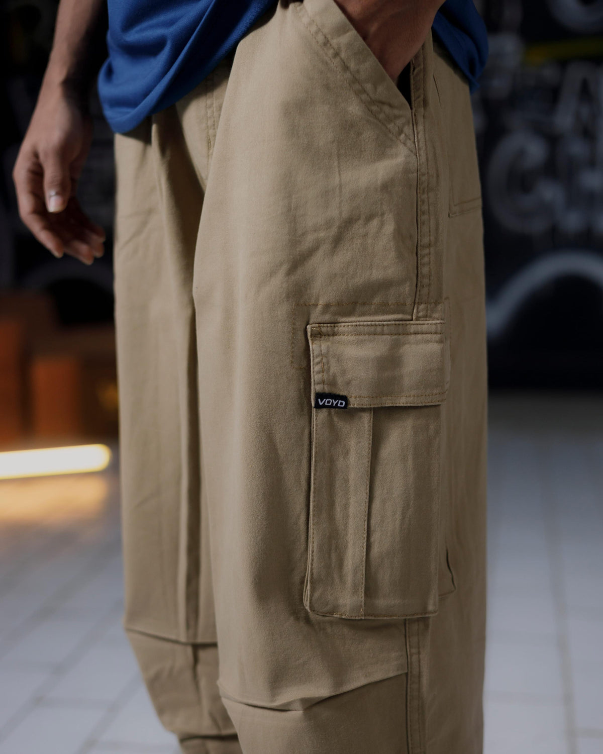 BAGGY UTILITY CARGO PANTS KHAKI