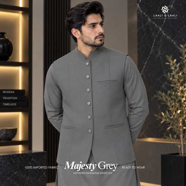 Majesty Grey - imported waist Coat