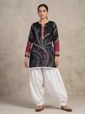 2Pc Stitched print suit black