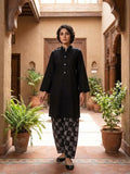2Pc Stitched Print Shalwar Suit - Black