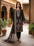 3Pc (G3) Stitched Embroidered Suit - black