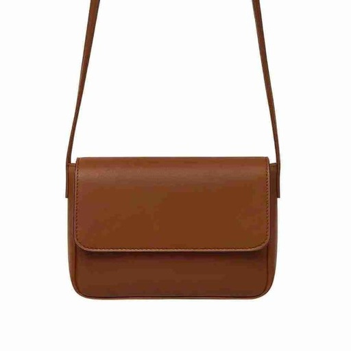 Magnetic Brown Button Strap Crossbody Bag for Women | Nayab Khatoon
