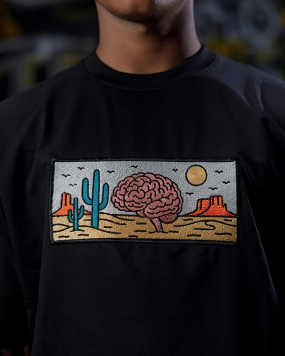 DESERT OF THOUGHT - BLACK OVERSIZED T-SHIRT