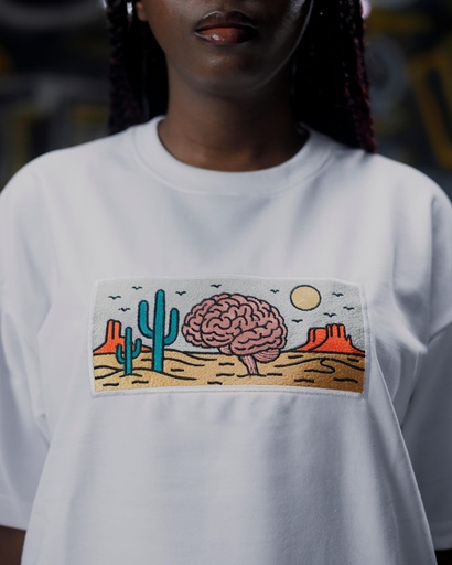 DESERT OF THOUGHT - WHITE OVERSIZED T-SHIRT
