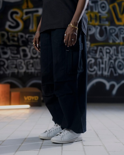 BAGGY UTILITY CARGO PANTS BLACK
