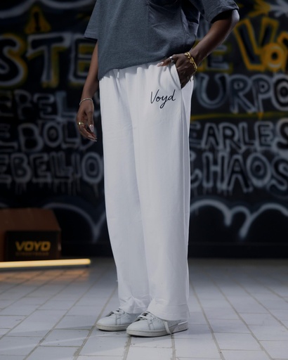 BAGGY WIDE LEG TROUSERS WHITE