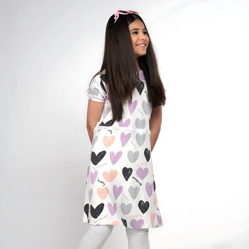 Girls Heart Printed Frock