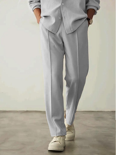 Plain Stripe-Line Jogger - Grey