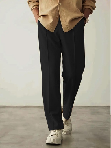 Plain Stripe-Line Jogger - Black