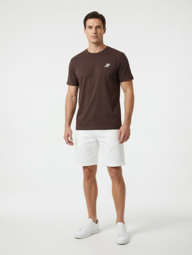 BF787211 Men Active wear Print T-Shirt(brown)