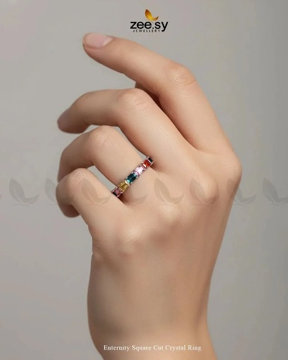 Enternity Square Cut Crystal Ring