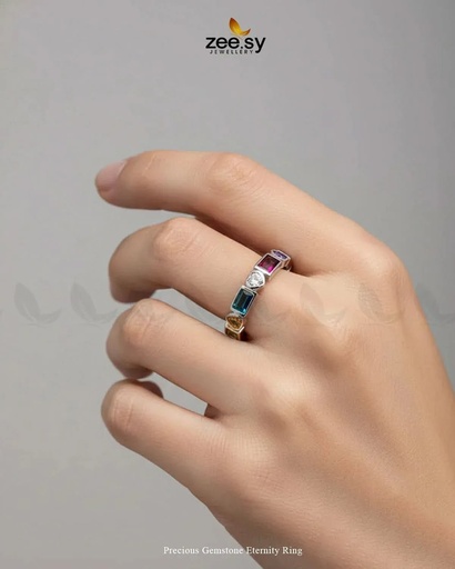 Precious Gemstone Eternity Ring