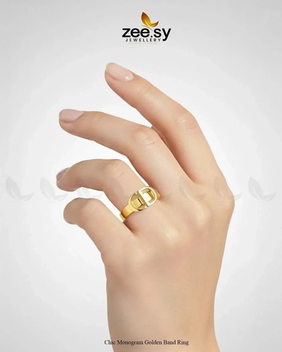 Chic Monogram Golden Band Ring