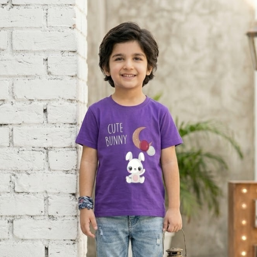 Cute Bunny Purple Dark T-Shirt