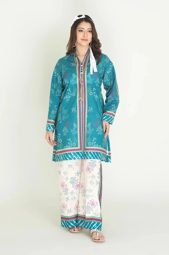2PC Unstitched Printed Lawn Shirt and Trouser KST-3465