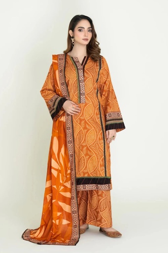 3PC Unstitched Printed Lawn Suit | KLA-3736