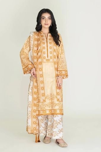 3PC Unstitched Printed Lawn Suit | KLA-3737