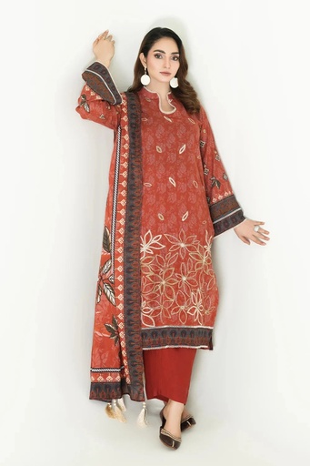 3PC Stitched Embroidered Lawn Suit | KL-RTW-3900