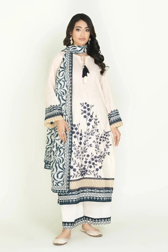 3PC Stitched Printed Lawn Suit | RTW-KLA-3899