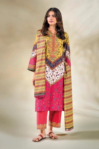 3PC Stitched Embroidered Lawn Suit | KL-RTW-3892