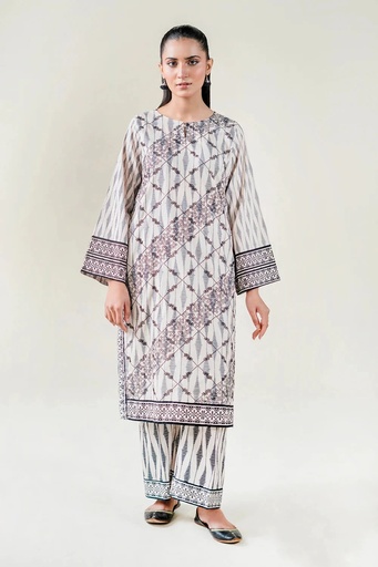 2PC Stitched Printed Lawn Shirt & Trouser | RTW-KST-3859