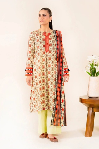 3PC Unstitched Printed Lawn Suit | KLP-3929