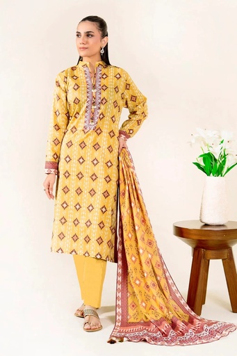 3PC Unstitched Printed Lawn Suit | KLA-3752
