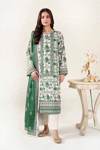2PC Unstitched Printed Lawn Shirt & Dupatta | KSD-4055