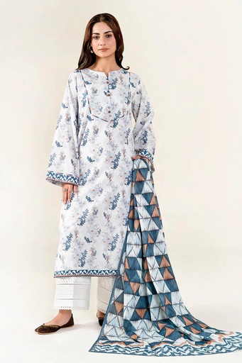 2PC Unstitched Printed Lawn Shirt & Dupatta | KSD-4053