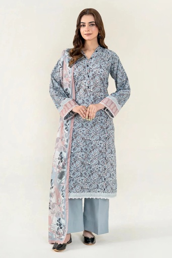 3PC Unstitched Printed Lawn Suit | KLA-3984