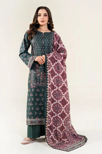 3PC Unstitched Printed Lawn Suit | KLA-3988