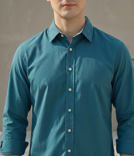 Cotton Chambray Shirt Zinc